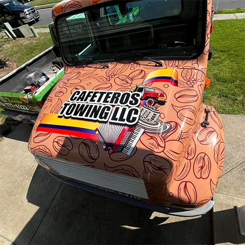 matchsigns-cafeteros towing llc- truck-wrap car-usa